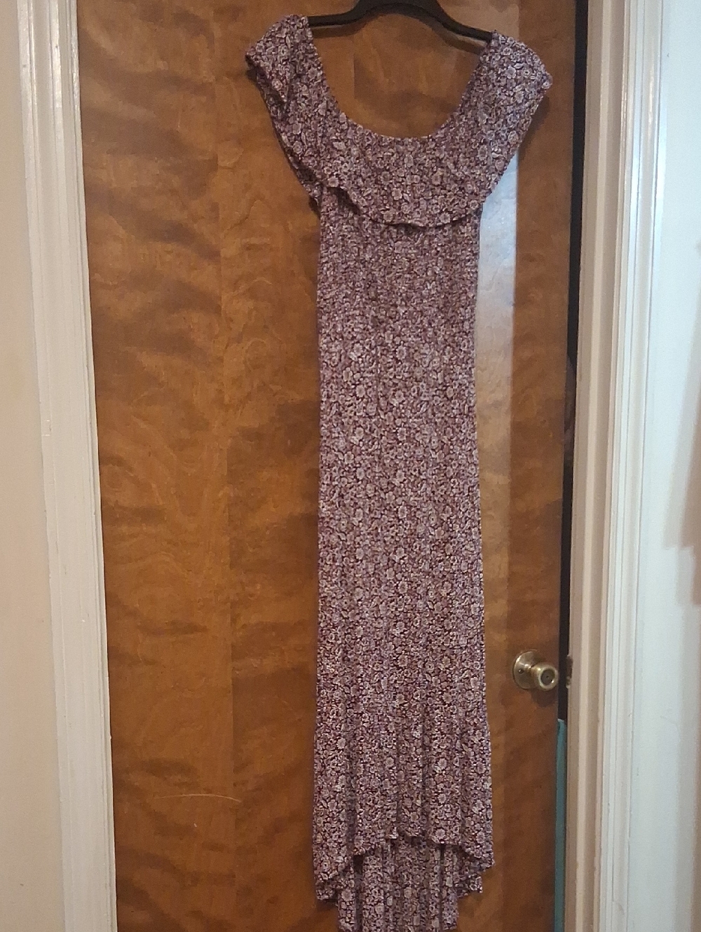 Abercrombie & Fitch Purple Floral High-Low Maxi Dress